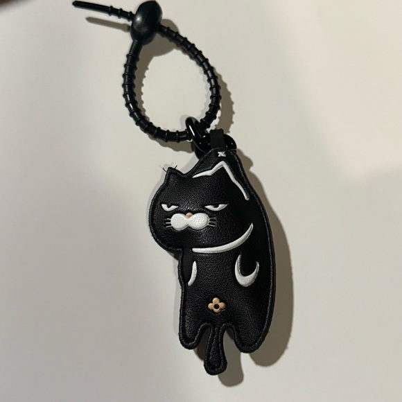 Cat Keychain Cartoon Cat Leather Pendant Car Key Chain Cute Bag Accessories Gift - Picture 2 of 3